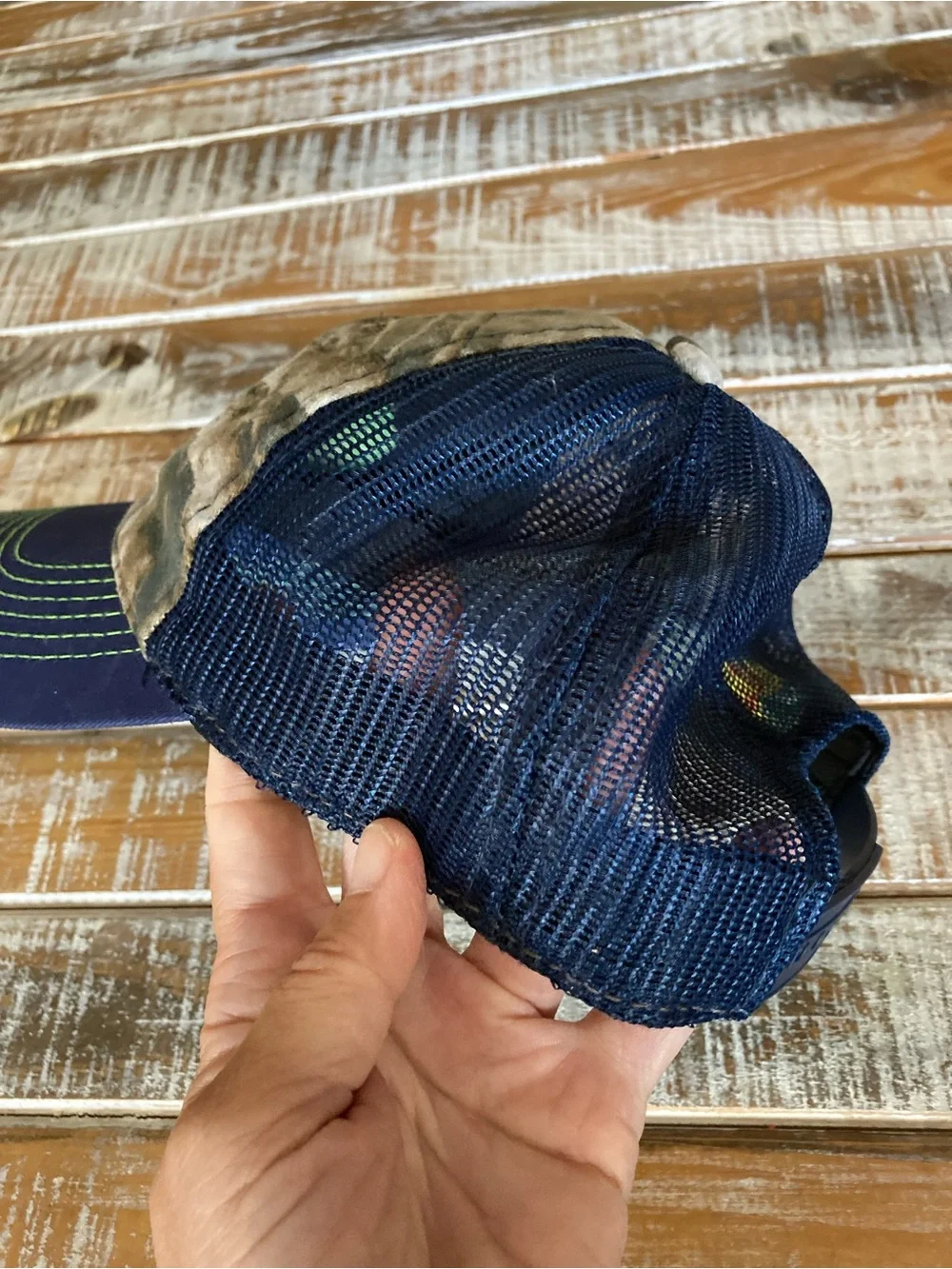 Bass Pro Shops Camo & Navy Embroidered Logo Trucker Hat